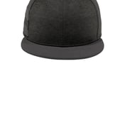 Front view of Shadow Heather Striped Flat Bill Snapback Cap