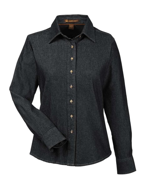 Front view of Women's Long Sleeve Denim Shirt