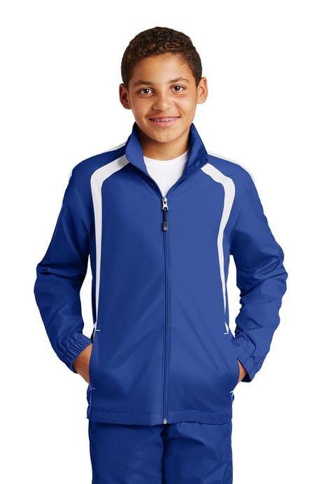 Front view of Youth Colorblock Raglan Jacket