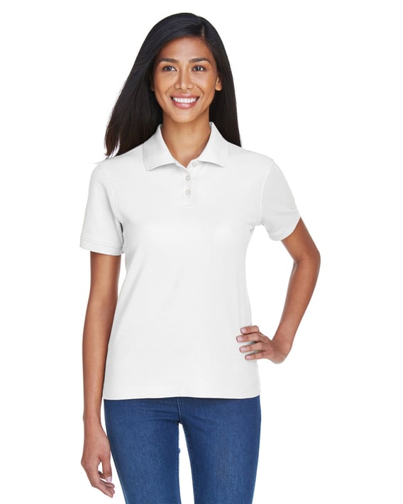 Front view of Ladies’ Pima Piqué Hort-Sleeve Polo