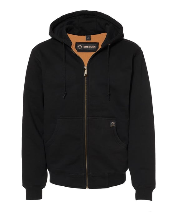 Front view of Crossfire Heavyweight Power Fleece Hooded Jacket With Thermal Lining