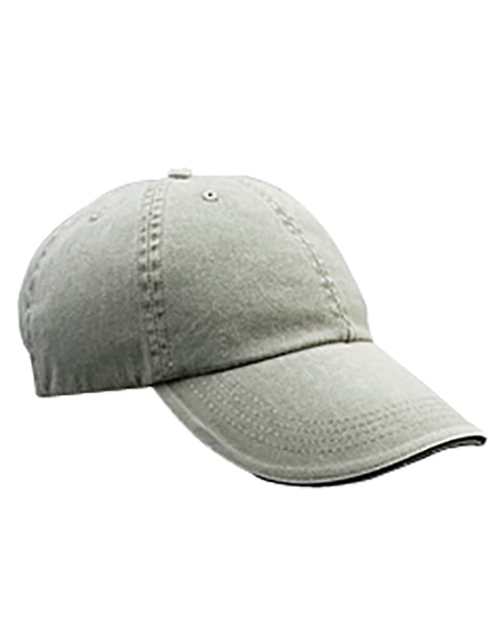 Front view of Adult Solid Low-Profile Sandwich Trim Twill Cap