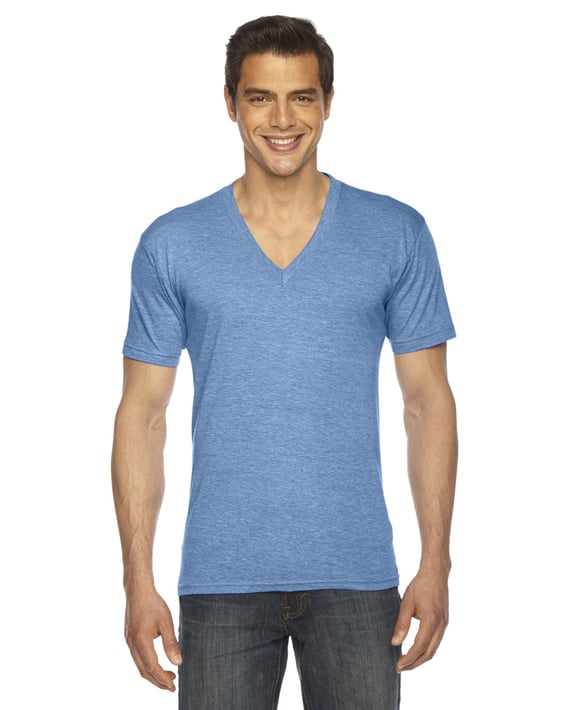Front view of Unisex Triblend Short-Sleeve V-Neck