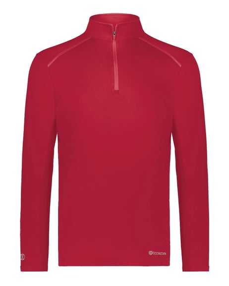 Front view of Youth CoolCore® Quarter-Zip Pullover
