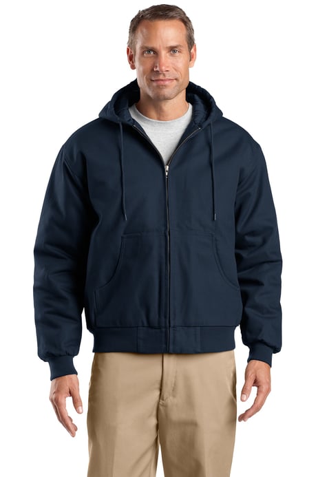 Front view of Tall Duck Cloth Hooded Work Jacket