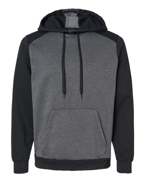Front view of Eco Revive™ Three-Season Triblend Fleece Hooded Sweatshirt