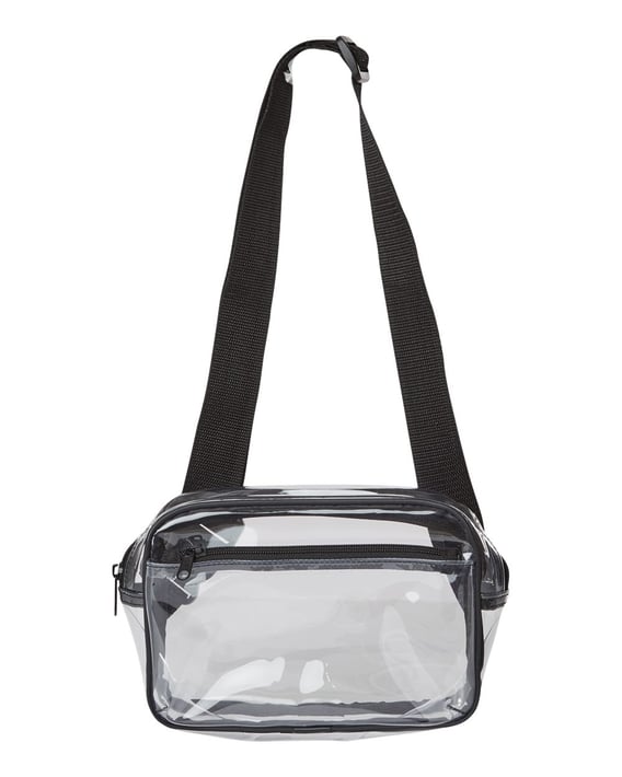 Front view of Clear Stadium 2-Pocket Fanny Pack/Crossbody Bag