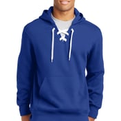 Front view of Lace Up Pullover Hooded Sweatshirt