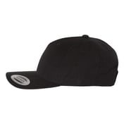 Side view of Premium Five-Panel Curved Visor Snapback Cap