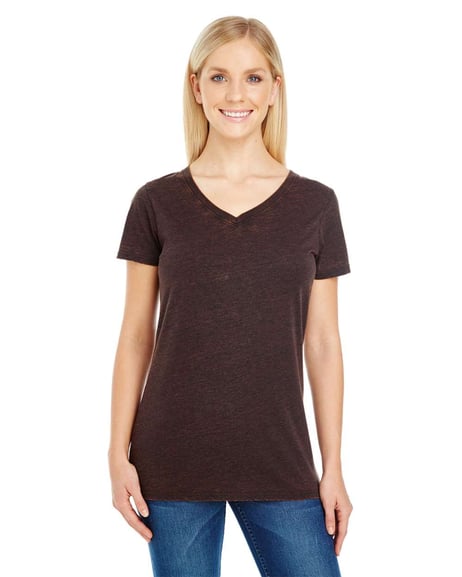 Front view of Women's Cross Dye V-Neck T-Shirt