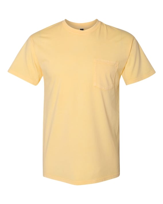 Front view of Inspired Dye Short Sleeve Pocket Crew