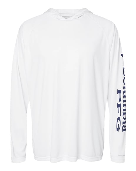 Front view of PFG Terminal Tackle™ Hooded Long Sleeve T-Shirt