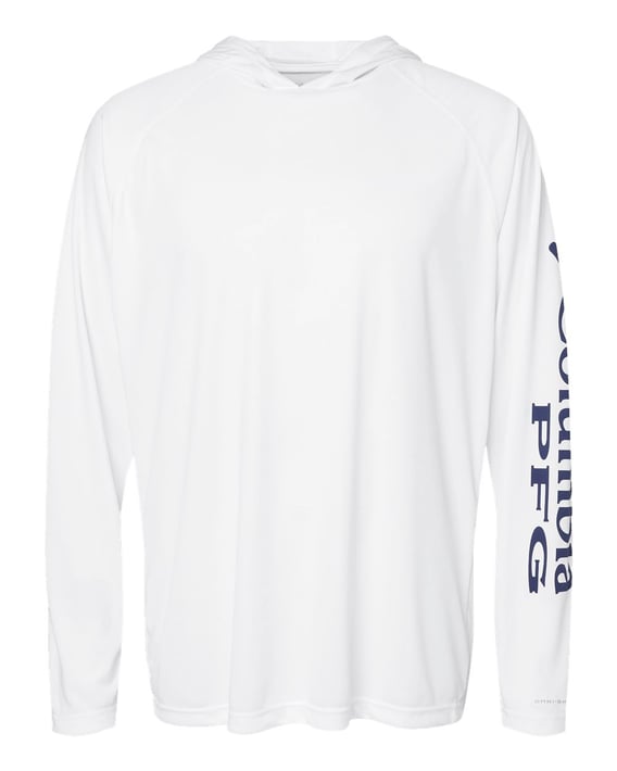 Front view of PFG Terminal Tackle™ Hooded Long Sleeve T-Shirt