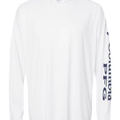 Front view of PFG Terminal Tackle™ Hooded Long Sleeve T-Shirt