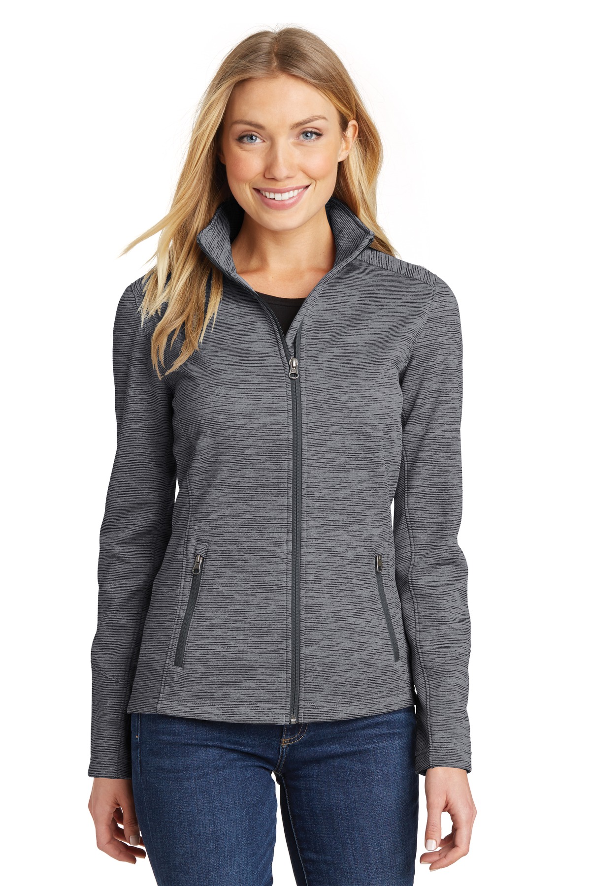 Front view of Women’s Digi Stripe Fleece Jacket