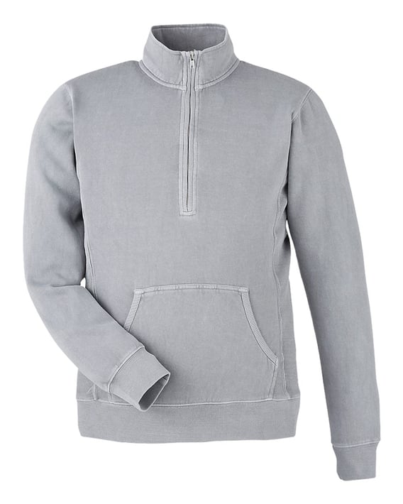 Front view of Pigment-Dyed Fleece Quarter-Zip Pullover