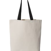 Front view of 11L Canvas Tote With Contrast-Color Handles