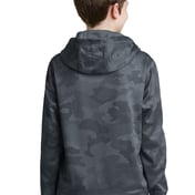 Back view of Youth Sport-Wick® CamoHex Fleece Hooded Pullover