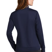 Back view of Ladies Tricot Sleeve Stripe Track Jacket