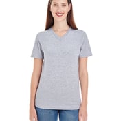 Front view of Ladies’ Fine Jersey Short-Sleeve Classic V-Neck