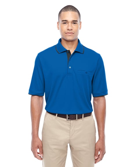 Front view of Men's Motive Performance Piqué Polo With Tipped Collar