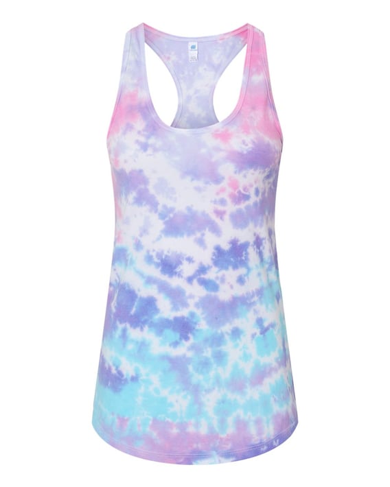 Front view of Women’s Tie-Dyed Racerback Tank Top