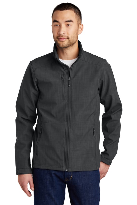 Front view of Shaded Crosshatch Soft Shell Jacket