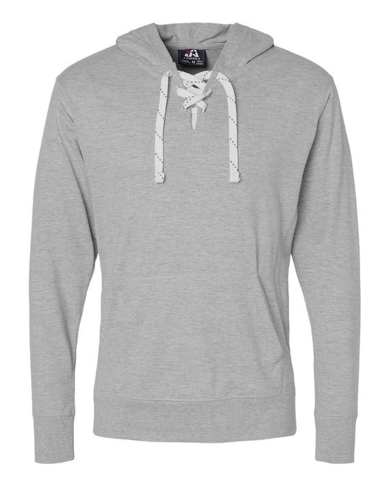 Front view of Jersey Sport Lace Hooded Pullover