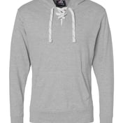 Front view of Jersey Sport Lace Hooded Pullover