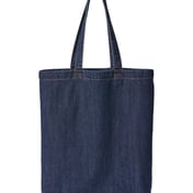 Front view of Cotton Denim Gusseted Tote Bag