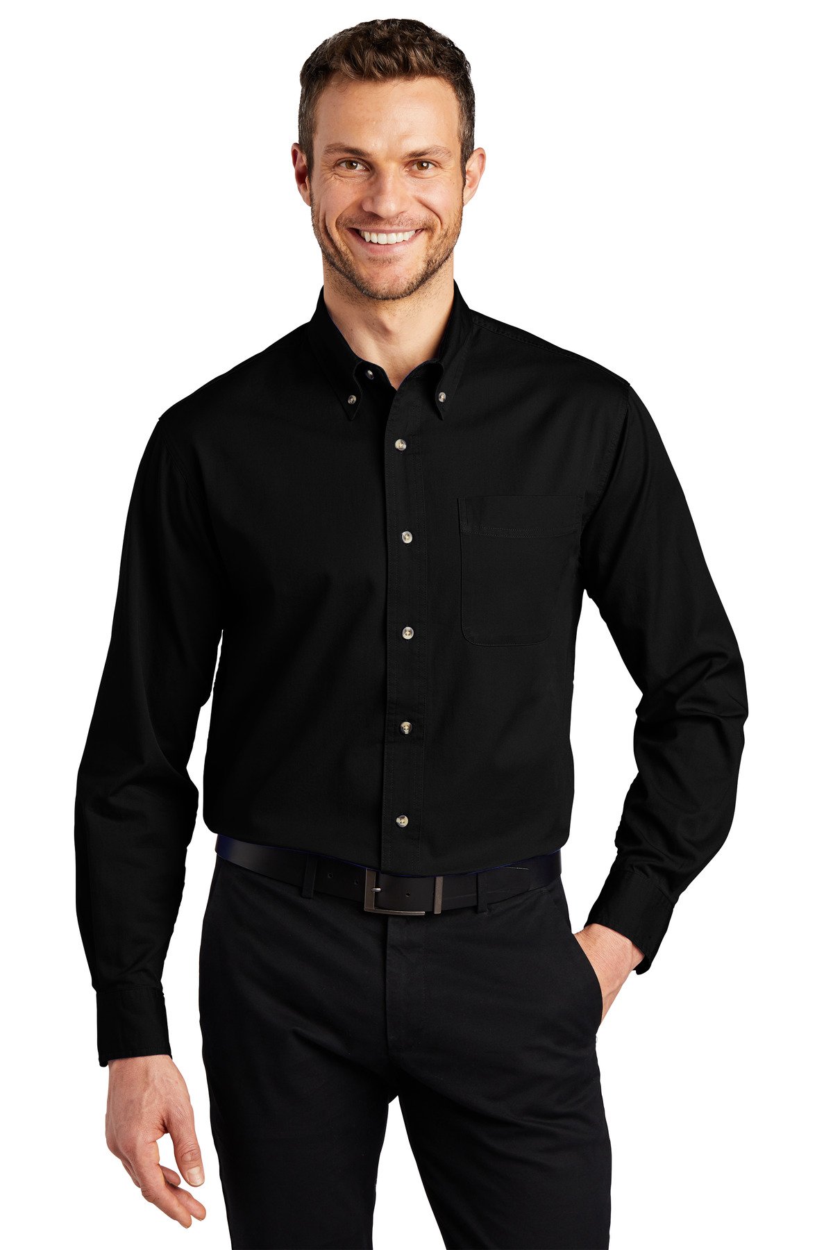 Front view of Tall Long Sleeve Twill Shirt