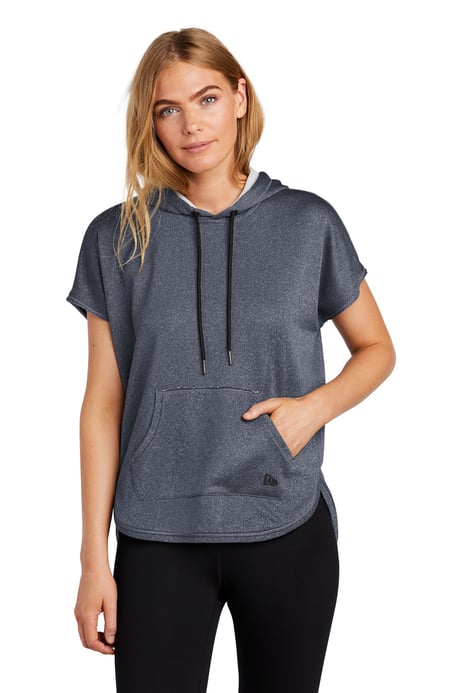 Front view of Women's Performance Terry Short Sleeve Hoodie