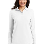 Front view of Women’s Silk Touch Long Sleeve Polo