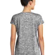 Back view of Ladies PosiCharge® Electric Heather Sporty Tee