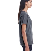 Side view of Ladies’ Triblend Fleck Short-Sleeve V-Neck T-Shirt