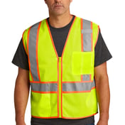 Front view of ANSI 107 Class 2 Mesh Zippered Two-Tone Vest