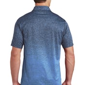 Back view of Ombre Heather Polo