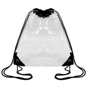 Front view of Clear Drawstring Pack