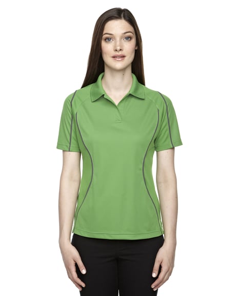 Front view of Ladies' Eperformance Velocity Snag Protection Colorblock Polo With Piping