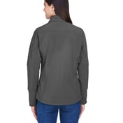 Back view of Ladies’ Three-Layer Fleece Bonded Soft Shell Technical Jacket