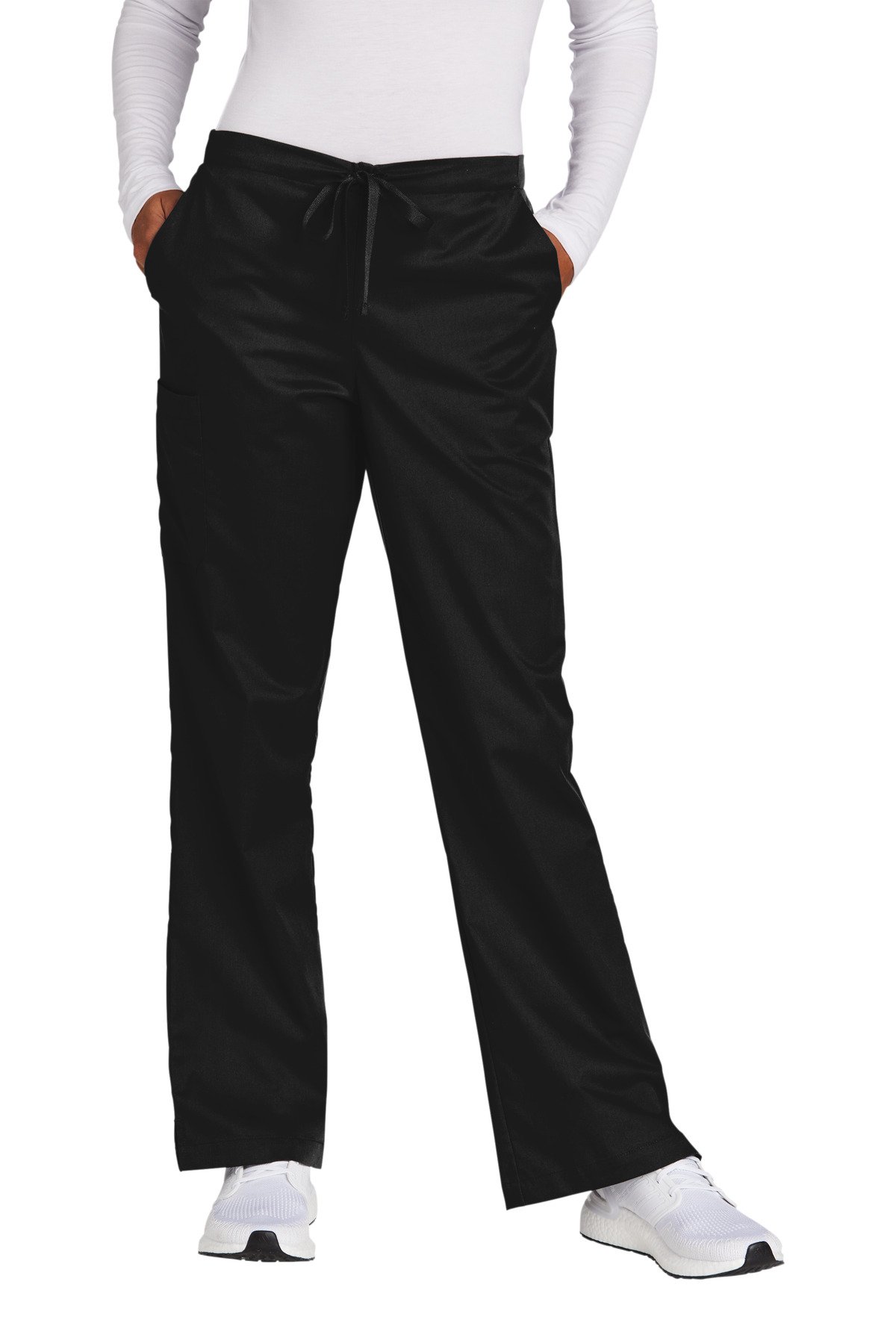 Front view of Women’s Petite WorkFlex Flare Leg Cargo Pant