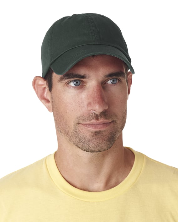 Front view of Adult Classic Cut Chino Cotton Twill Unstructured Cap