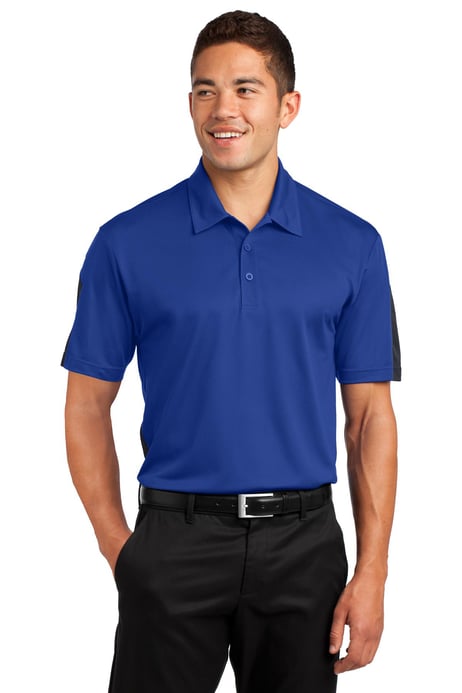 Front view of PosiCharge&reg; Active Textured Colorblock Polo