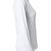 Side view of Ladies’ Long-Sleeve Softek V-Neck T-Shirt