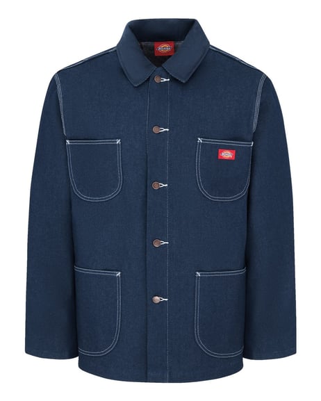 Front view of Fleece Lined Chore Denim Jacket