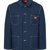 Front view of Fleece Lined Chore Denim Jacket
