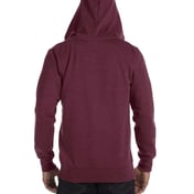 Back view of Heathered Full-Zip Hooded Sweatshirt