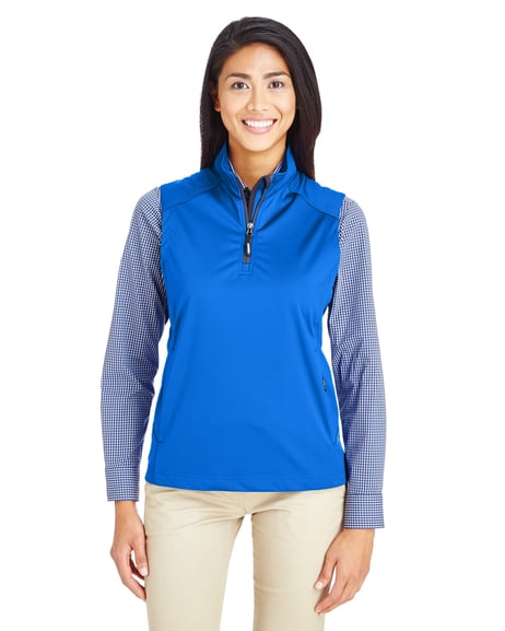 Front view of Ladies' Techno Lite Three-Layer Knit Tech-Shell Quarter-Zip Vest