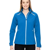 Front view of Ladies’ Excursion Soft Shell Jacket With Laser Stitch Accents