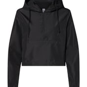 Front view of Women’s Lightweight Quarter-Zip Pullover Crop Windbreaker